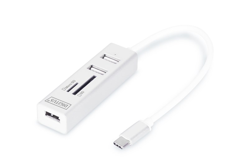 Digitus Type-C - 3xUSB 2.0 - Kart Okuyucu