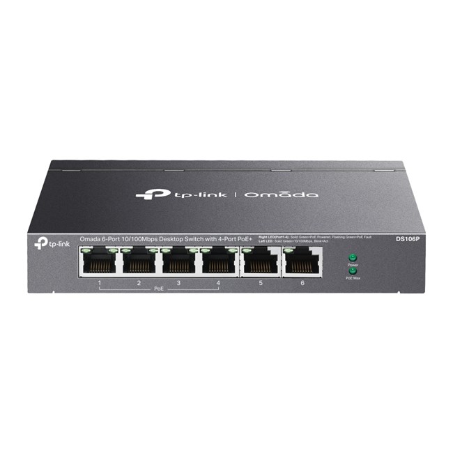 Omada 6Port 10/100Mbps 4xPoE 67W (DS106P)