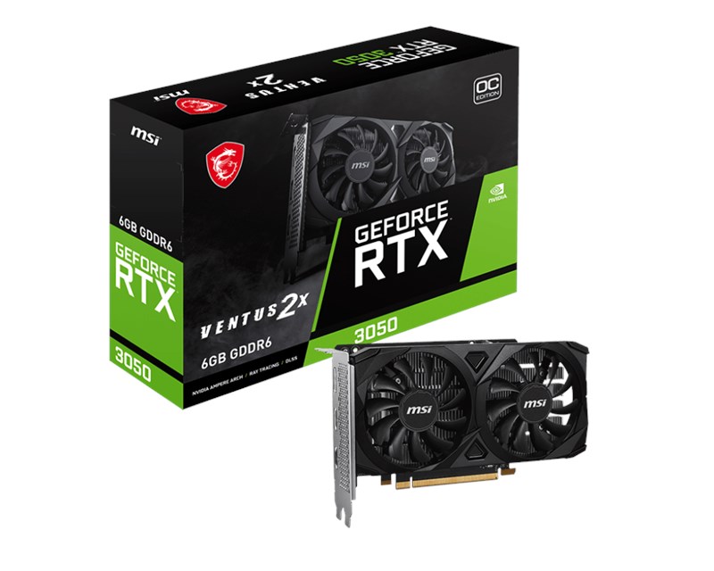 MSI GeForce RTX 3050 Ventus 2X E 6G OC GDDR6 96Bit