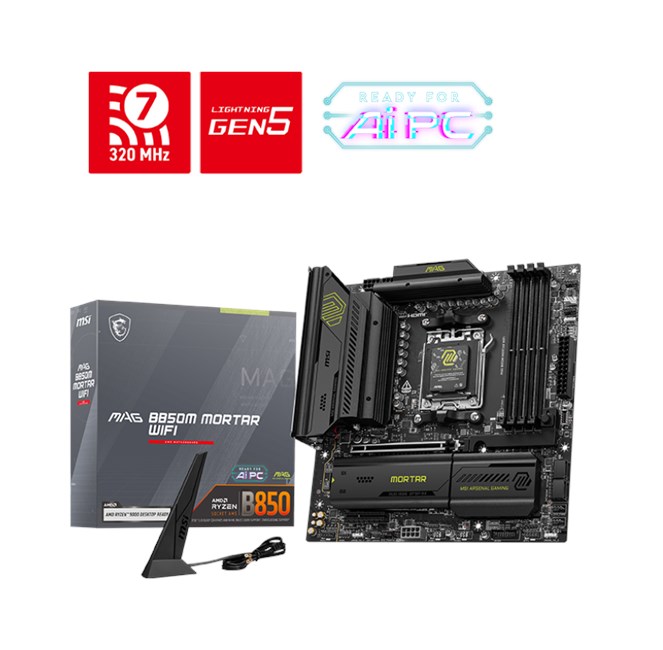 MSI Mag B850M Mortar Wifi AM5 Ryzen D5 Hdmi Type-C