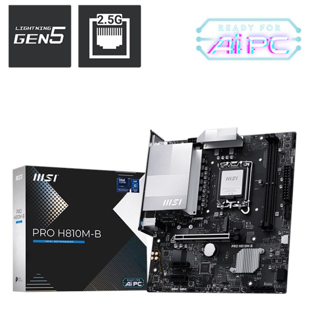 MSI Pro H810M-B DDR5 1851P Hdmi Dp