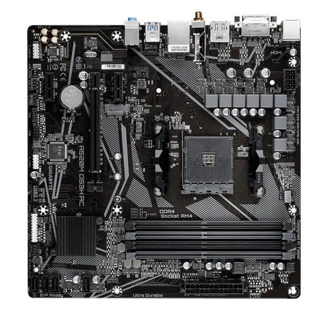 Gigabyte A520M DS3H AC AM4 D4 Dvi-D Hdmi Dp