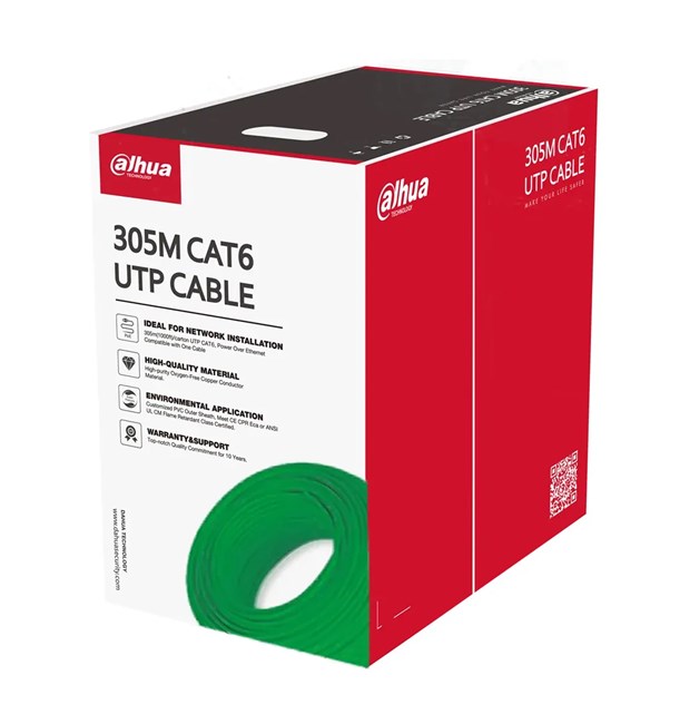 Dahua Cat6 UTP Saf Bakır (305m) -Yeşil