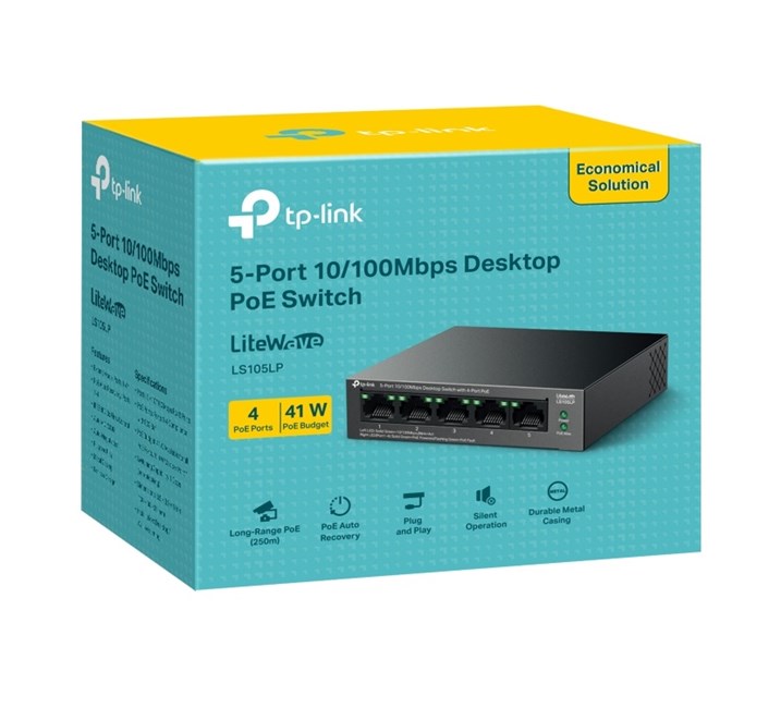 Tp-Link 5Port 10/100 Mbps 4xPoE 41W (LS105LP)