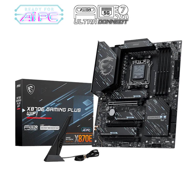 MSI X870E Gaming Plus Wifi AM5 Ryzen D5 Type-C