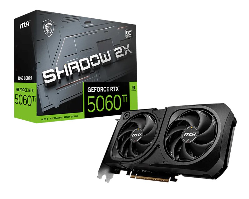 MSI GeForce RTX 5060 TI 16G Shadow 2X OC+ GD7 128B