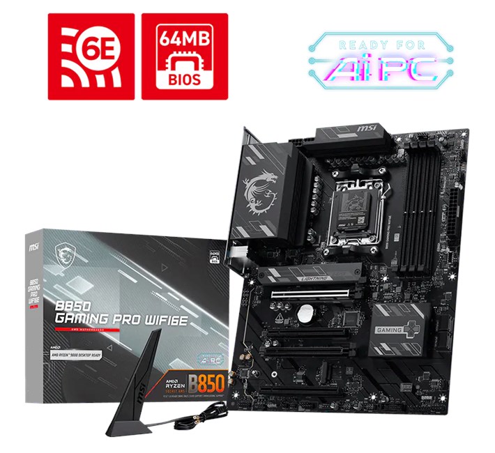 MSI B850 GAMING PRO WIFI6E AM5 Ryzen D5 Type-C