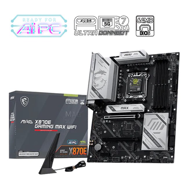 MSI MAG X870E GAMING MAX WIFI AM5 Ryzen D5 Type-C