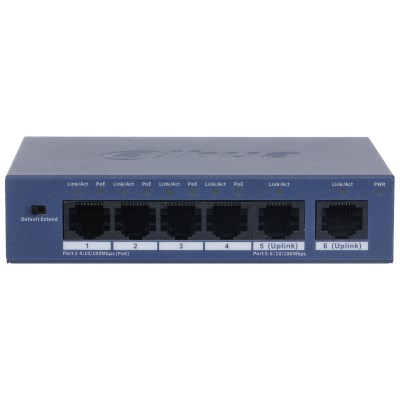 Dahua 5Port 10/100Mbps PoE 60W (S3006-4ET-60)