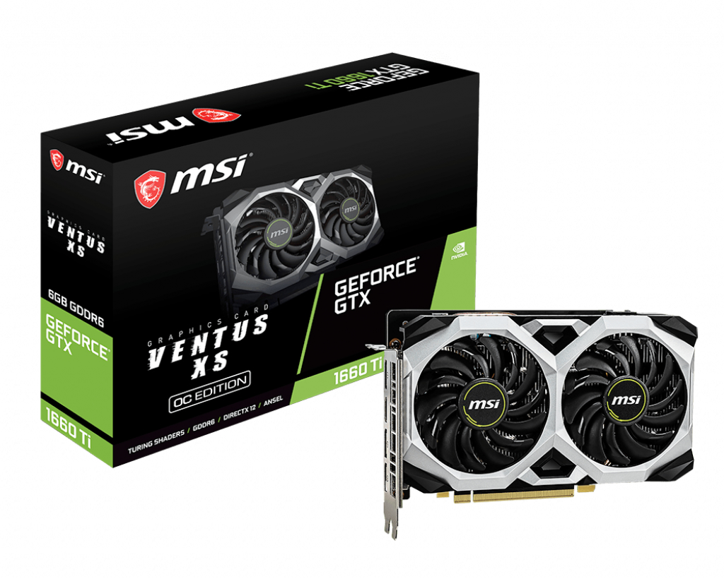 MSI VGA GEFORCE GTX 1660 TI VENTUS XS 6G GTX1660TI 6GB GDDR6 192B DX12 PCIE 3.0 X16 (1XHDMI 3XDP)