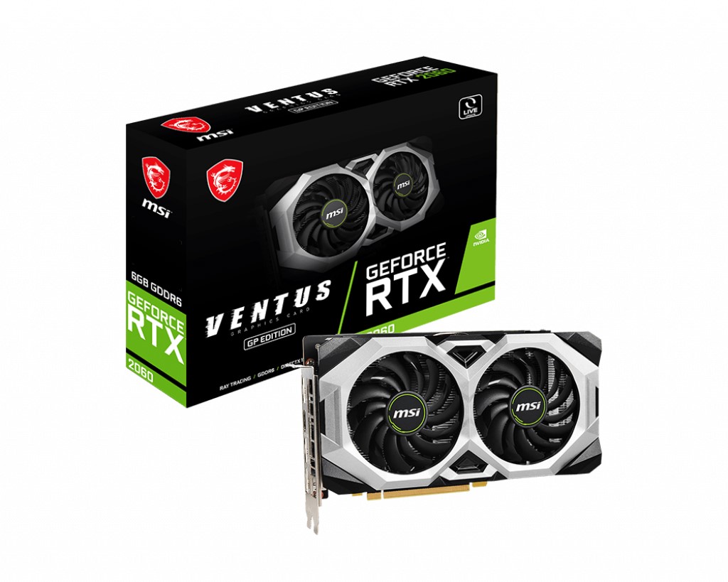 MSI VGA GEFORCE RTX 2060 VENTUS GP RTX2060 6GB GDDR6 192B DX12U PCIE 3.0 X16 (1XHDMI 3XDP)