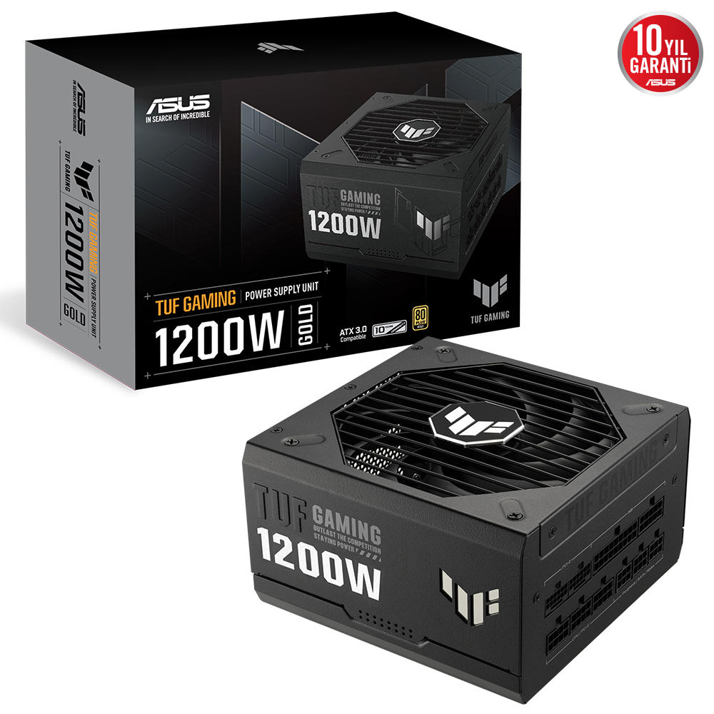 ASUS TUF GAMING-1200G 80+ GOLD 1200W MODÜLER ATX 3.1 UYUMLU 10 YIL GARANTİ