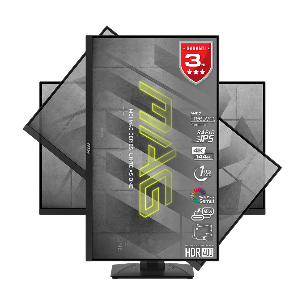 MSI 27 MAG 274UPF 3840x2160 (UHD) 16:9 FLAT RAPID IPS 144HZ 1MS G-SYNC COMPATIBLE PIVOT GAMING MONITOR