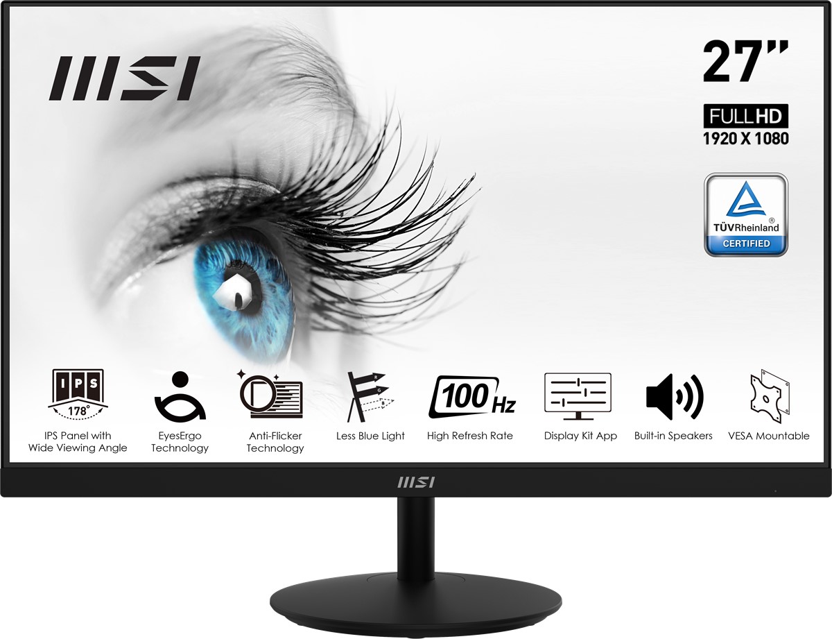 MSI 27 PRO MP271A 1920x1080 (FHD) 16:9 FLAT IPS 100HZ 1MS ADAPTIVE-SYNC MONITOR