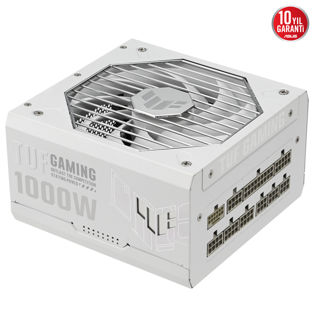 ASUS TUF GAMING-1000G 80+ GOLD 1000W MODÜLER ATX 3.1 UYUMLU 10 YIL GARANTİ - BEYAZ