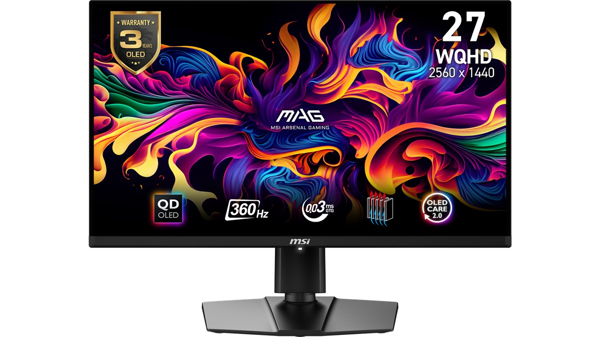 MSI 26.5 MAG 271QPX QD-OLED E2 2560x1440 (WQHD) 16:9 FLAT 240HZ 0.03MS FREESYNC GAMING MONITOR