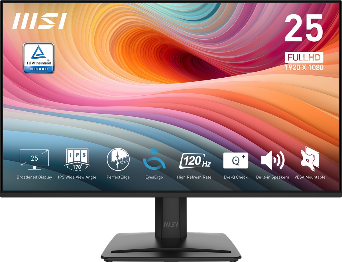 MSI 24.5 PRO MP251 E2 1920x1080 (FHD) 16:9 FLAT IPS 120HZ 1MS ADAPTIVE-SYNC  SIYAH MONITOR