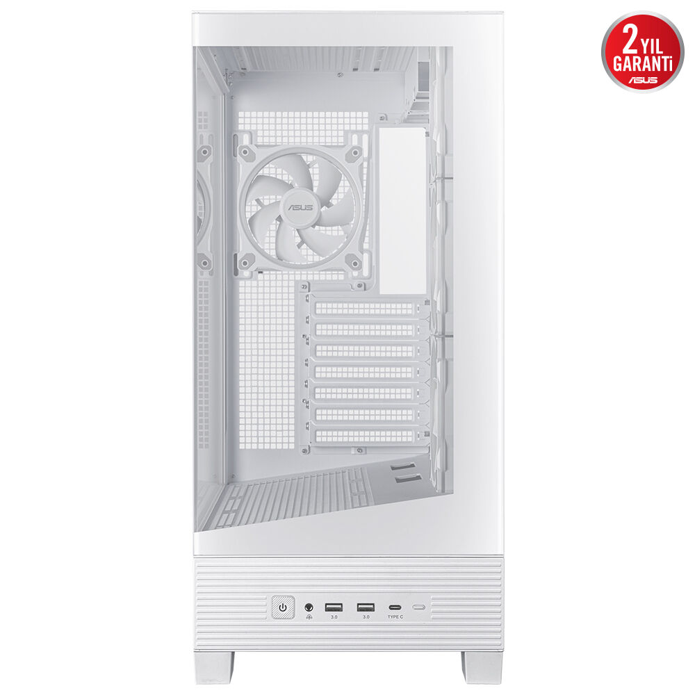 ASUS A31 PLUS M-ATX KASA, GİZLİ KONNEKTÖR DESTEKLİ, 360 MM RADYATÖR VE 380 MM EKRAN KARTI UYUMLU, 4 ARGB FANLI KASA BEYAZ
