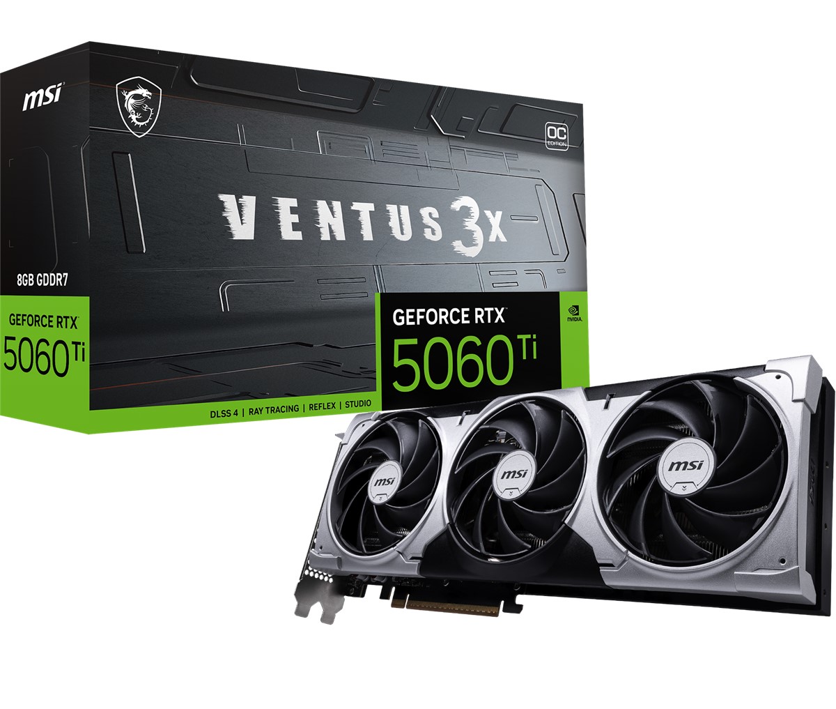MSI VGA GEFORCE RTX 5060 TI 8G VENTUS 3X OC RTX5060TI 8GB GDDR7 128B DX12 PCIE 5.0 X16 (3XDP 1XHDMI)