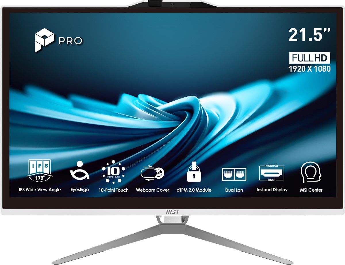 MSI PRO AP222T 14M-443XTR 21.5 FHD 16:9 (1920X1080) I5-14400 16GB DDR4 512GB SSD FDOS DOKUNMATIK BEYAZ AIO PC