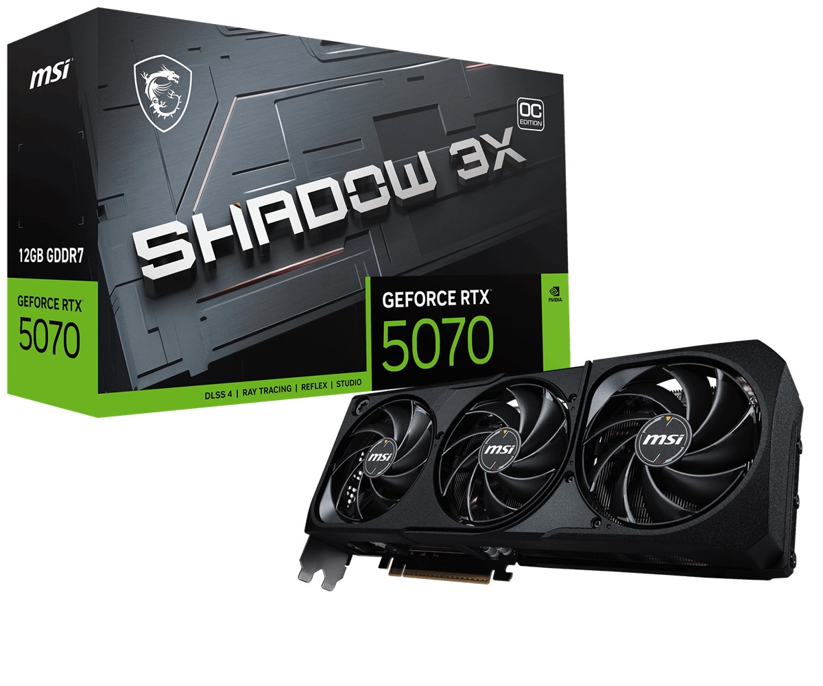 MSI VGA GEFORCE RTX 5070 12G SHADOW 3X OC RTX5070 12GB GDRR7 192B DX12 PCIE 5.0 X16 (3XDP 1XHDMI)