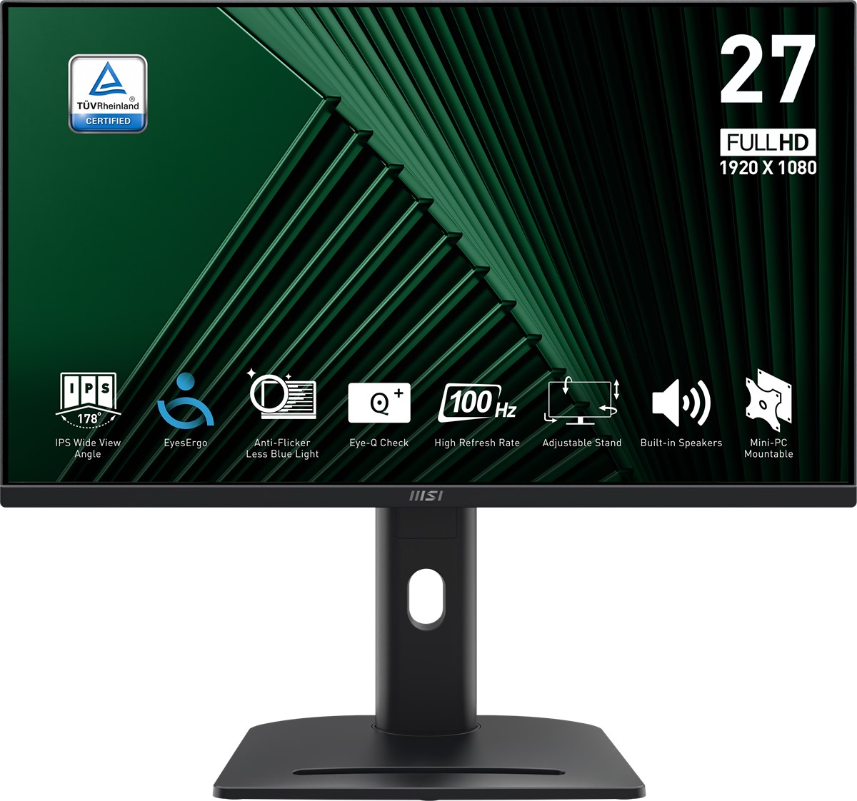 MSI 27 PRO MP275PG 1920X1080 (FHD) 16:9 FLAT IPS 100HZ 1MS ADAPTIVE-SYNC PIVOT MONITOR