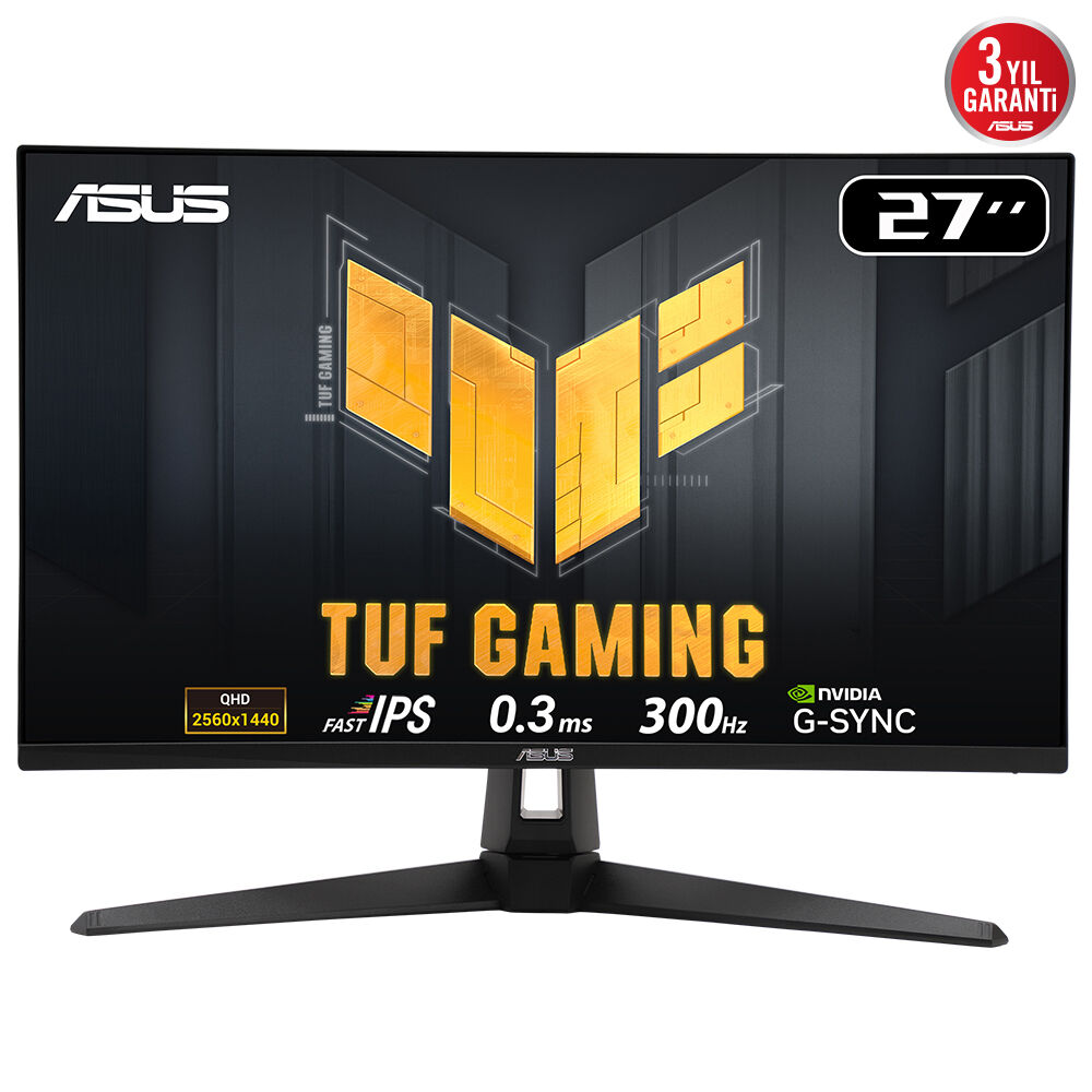 ASUS TUF GAMING VG27AQM5A 27 FAST IPS 2560x1440 0.3ms 300Hz 300cd DP HDMI USB Hoparlör VESA 3YIL %95 DCI-P3 EYECARE  FLICKER-FREE DÜŞÜK MAVİ IŞIK MONİTÖR