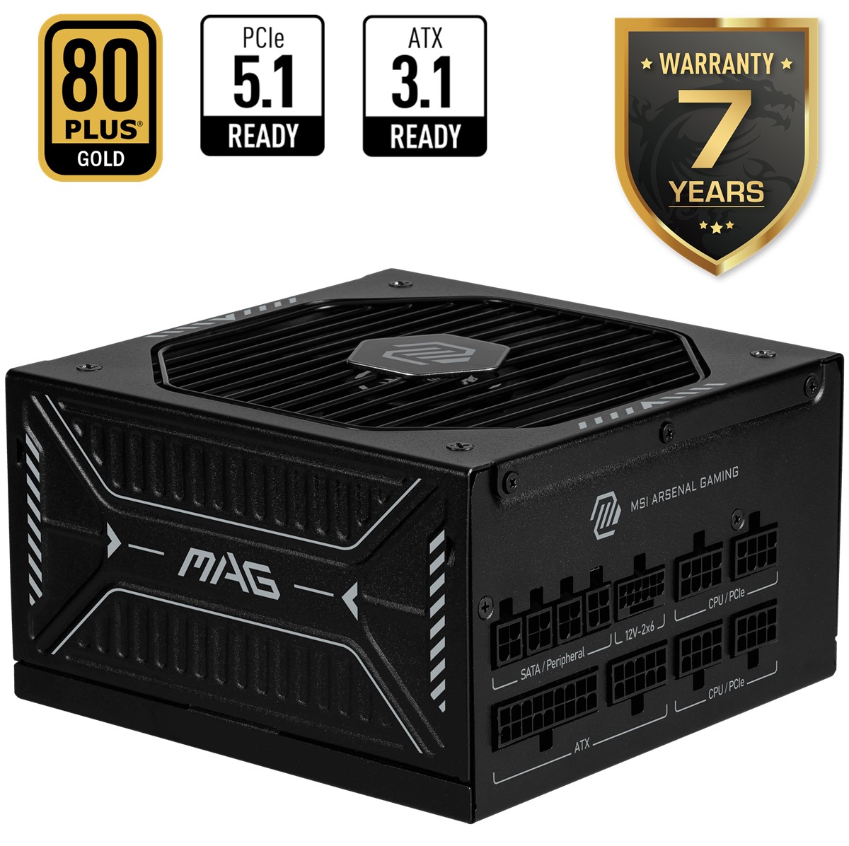 MAG PSU A1000GLS PCIE5 1000W 80+ GOLD ATX 3.1 12V-2X6 POWER SUPPLY