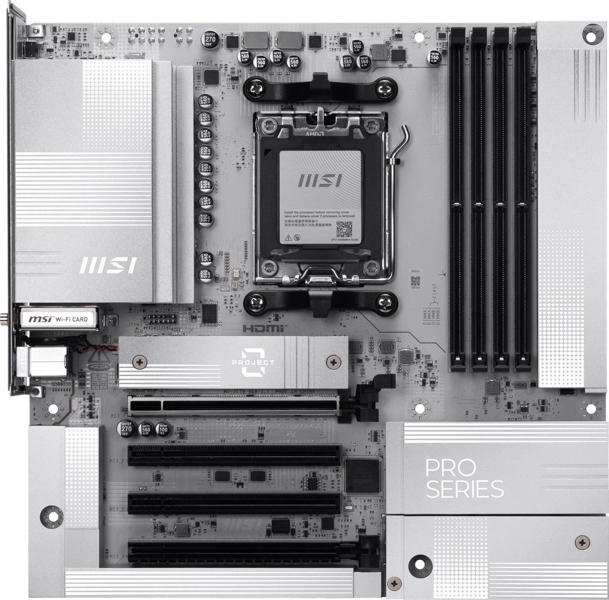 MSI MB PRO B850M-A WIFI PZ AM5 DDR5 8200MHZ(OC) 4X PCI-E X16 HDMI DP 2X M.2 USB 10GBS 5G LAN WI-FI 7 MATX
