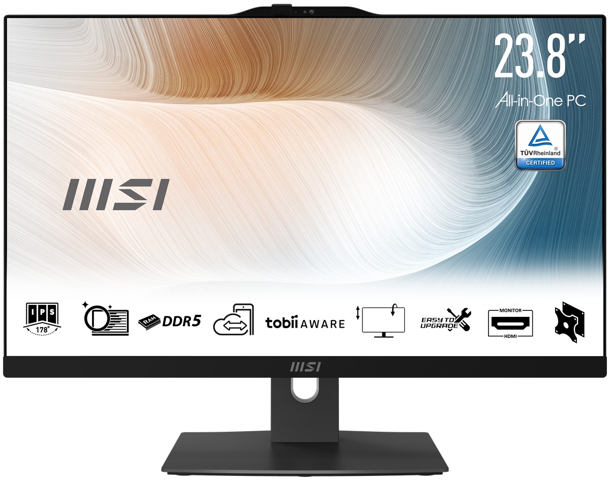 MSI MODERN AM242P 1M-2088XEU 23.8 FHD 16:9 (1920X1080) CORE 5 120U 16GB DDR5 512GB SSD FDOS SIYAH AIO PC