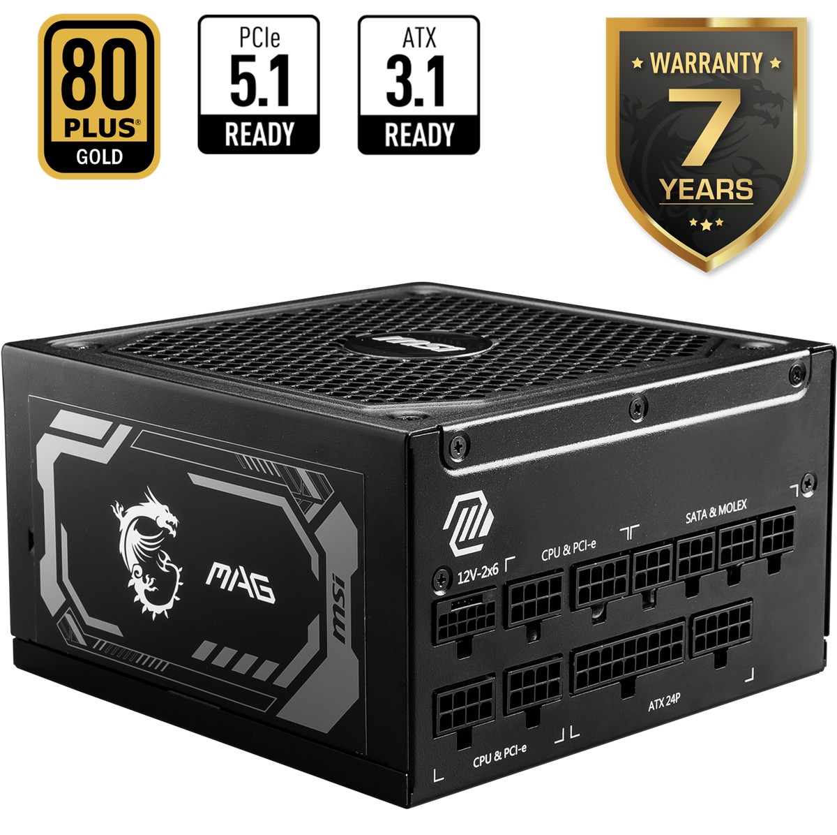 MSI PSU MAG A1000GL PCIE5 II 1000W 80+ GOLD ATX 3.1 PCIe 5.1  POWER SUPPLY