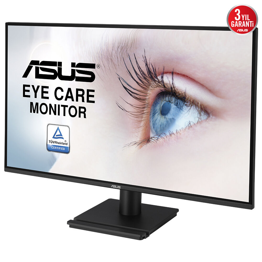 ASUS VA27AQ 27 2K IPS 2560x1440 1ms 75Hz 350cd DP HDMI VGA Hoparlör VESA 3YIL EYE CARE  FLICKER-FREE ÇERÇEVESİZ DÜŞÜK MAVİ IŞIK MONİTÖR