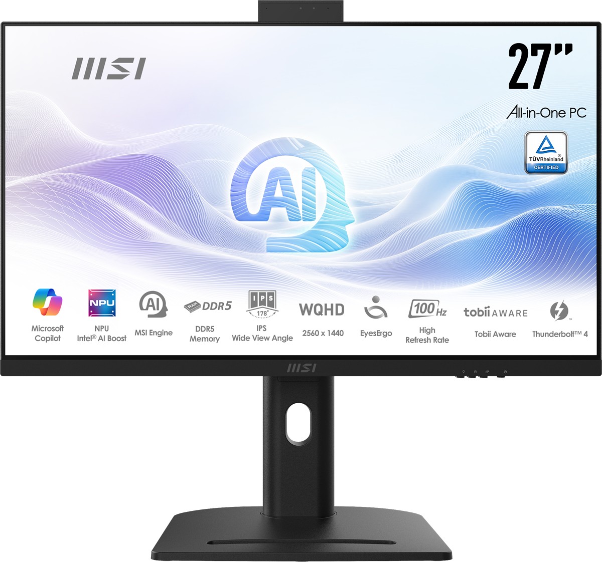MSI MODERN AM273QP AI 1UMG-416XEU 27 WQHD 16:9 (2560X1440) ULTRA 7 155H 32GB DDR5 1TB SSD FDOS SIYAH AIO PC